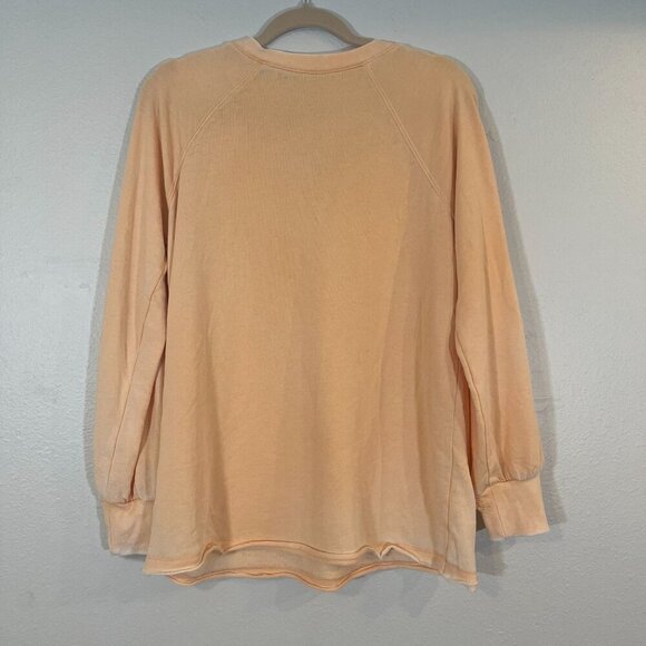 Soft Surrounding Burnout Sweater Peach Lace V-Neck Pockets Peach‎ Petite Medium - Picture 6 of 8